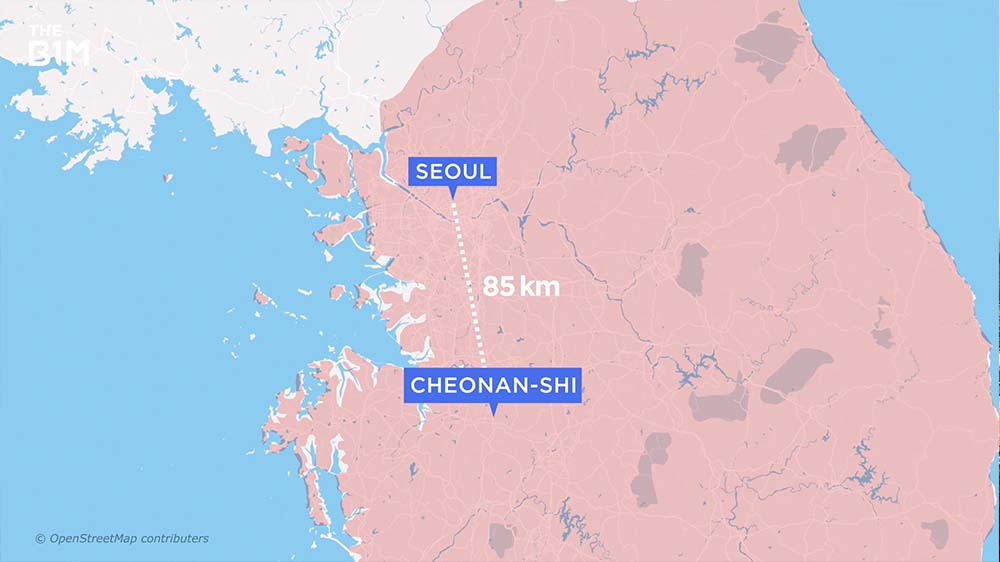 Map showing the project's location relative to Seoul