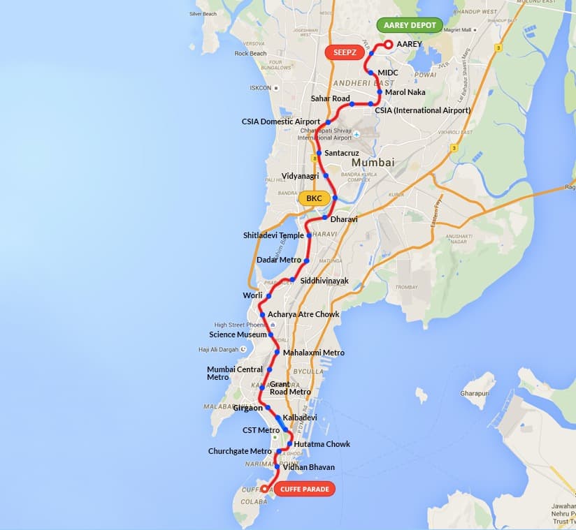 Mumbai Underground Metro Map First Underground Railway Under Construction In Mumbai